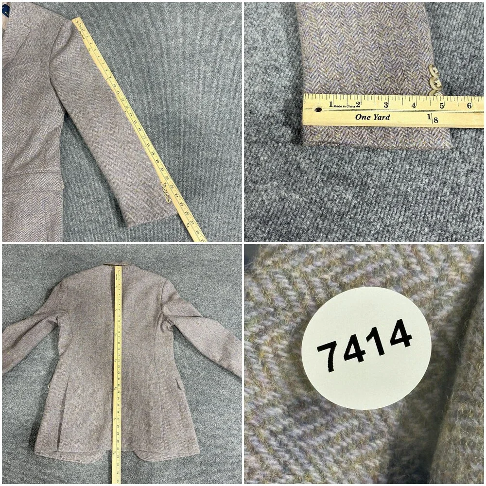 Polo Ralph Lauren Blazer Mens 42L Herringbone Wool Made Italy Sport Coat Suede